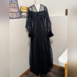 Elegant Black Sheer Chemise